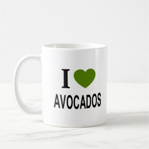 Mug J' ❤️ LES AVOCATS avec un cœur vert J'AIME LES AVO