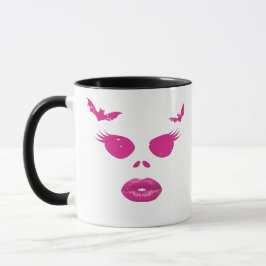 Mug Jack-o'-lanterne rose avec cils Halloween