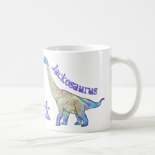 Mug Jack osaurus Brachiosaurus coloré Dinosaure Nom