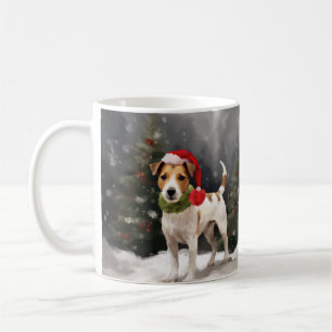 Mug Jack Russell Chien à Noël de neige