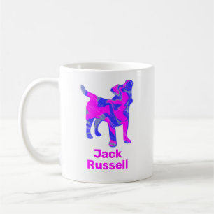 Mug Jack Russell Terrier Silhouette rose et bleu