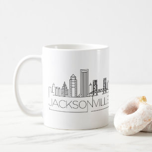 Mug Jacksonville, Floride  Ligne Skyline Stylisée Vill