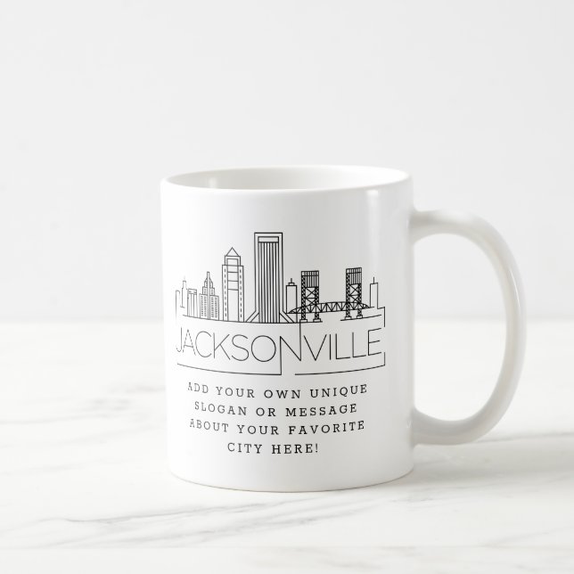 Mug Jacksonville | Stylisé City Skyline Custom Slogan (Droite)