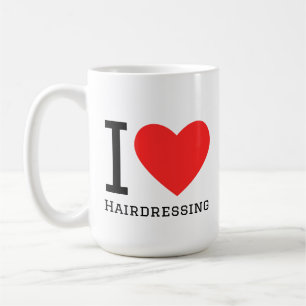 Mug J'adore l'autocollant carré de coiffure
