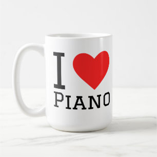 Mug J'adore l'autocollant carré de piano