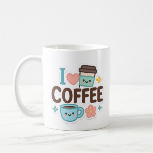 Mug J'adore le café Mignon Kawaii Autocollant – Adorab