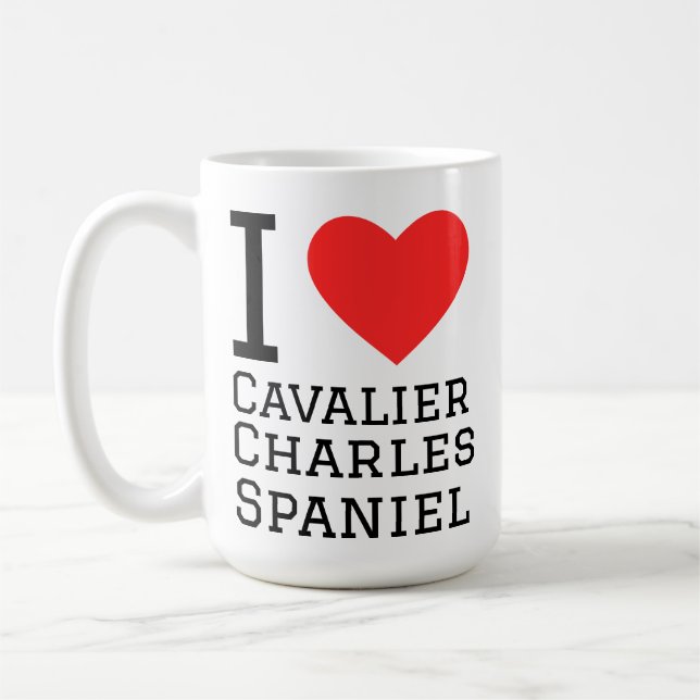 Mug J'adore le cavalier Charles spaniel (Gauche)
