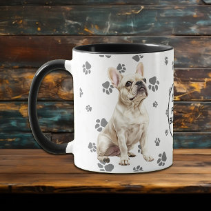 Mug J'adore l'empreinte de patte de mon bouledogue fra
