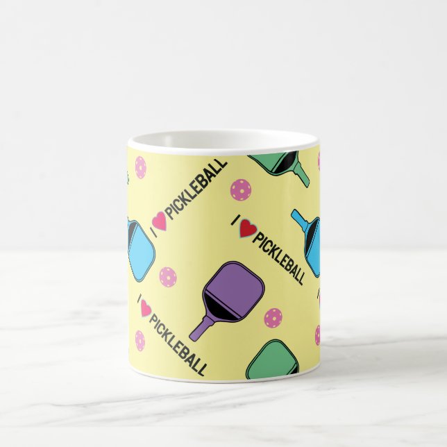 Mug J'adore les boulettes de pickleballs sur le jaune  (Centre)
