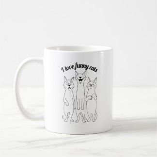 Mug J'adore les chats drôles. Parfait pour les amoureu