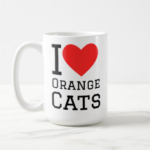 Mug J'adore les chats orange