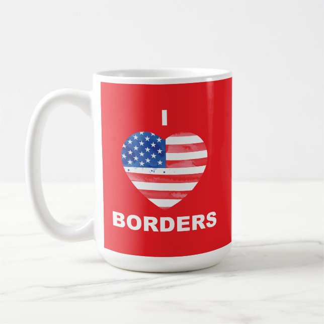 Mug J'adore les frontières, US (Gauche)