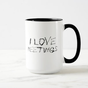 Mug J'adore les réunions - urbain, bureau haut de gamm