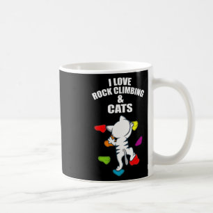 Mug J'adore l'escalade et les chats Grimpeur de roche