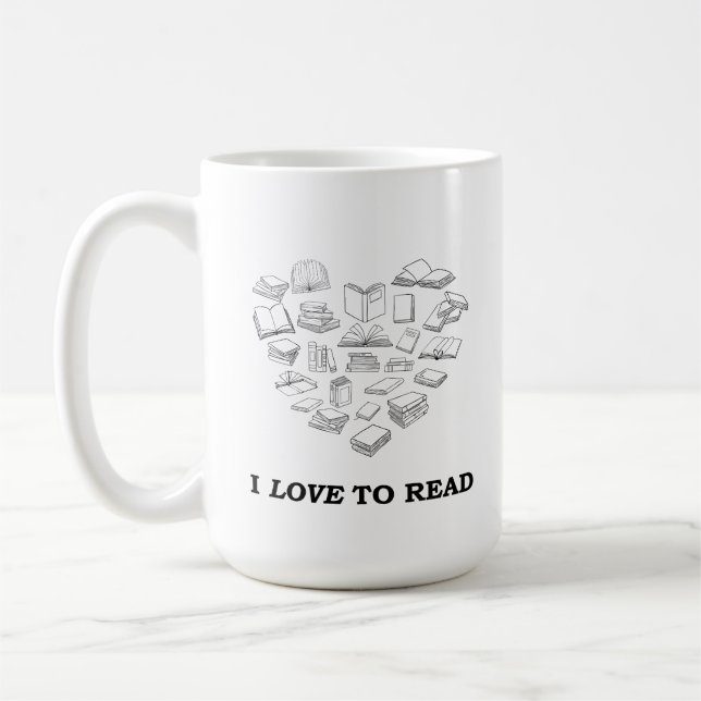 Mug J'adore lire (Gauche)