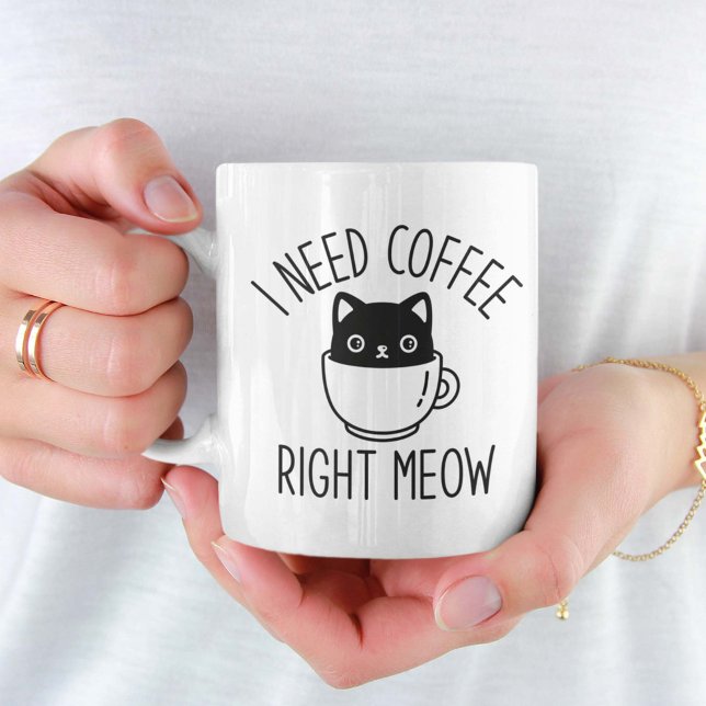 Mug J'Ai Besoin De Café Juste (coffee cat mug)