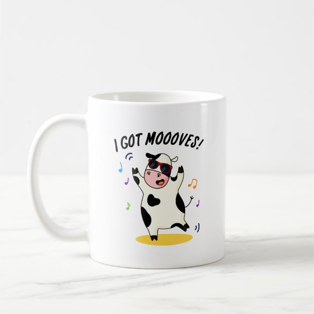 Mug J'Ai Des Mooos Drôle Dansant Pun De Vache (Gauche)