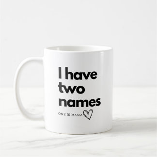 Mug J'ai deux noms, on est maman