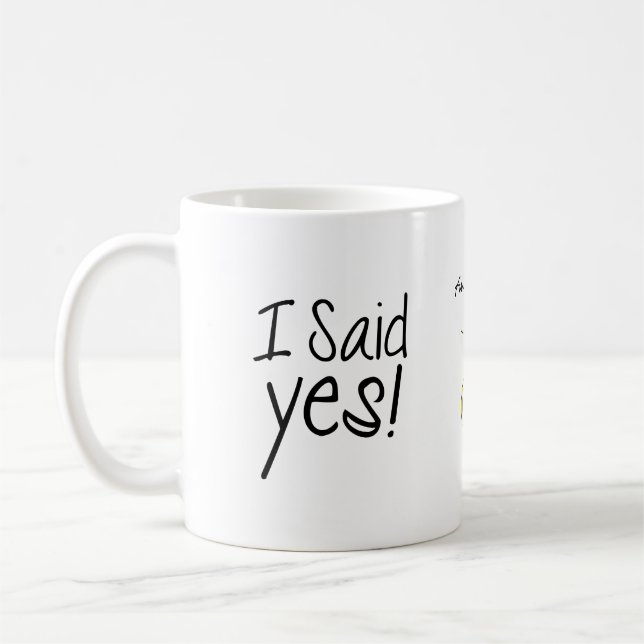 Mug J'ai dit oui ! Personnalisé avec la date de (Gauche)