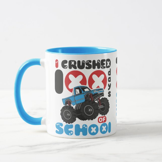Mug J'ai écrasé 100 jours de camionnette monstre migno (Gauche)