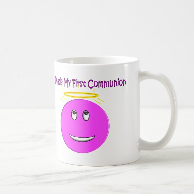 Mug J'ai fait à ma première communion le grand rose (Droite)