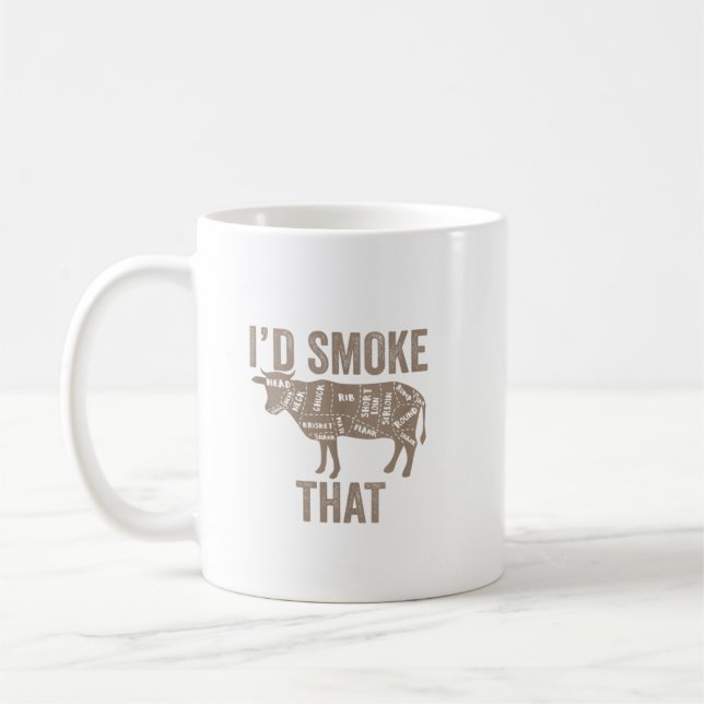 Mug J'Ai Fait Fumer Ce Don Bbq De Boeuf De Vache. Conc (Gauche)