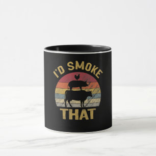 Mug J'Ai Fumé Que BBQ Viande Fumeur Grill Cadeau