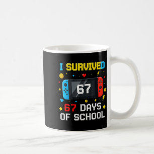 Mug J'ai survécu 67 jours d'école 67 Carré drôle d'ens