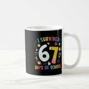 Mug J'ai survécu 67 jours d'école drôle 67 mème enseig