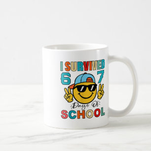Mug J'ai survécu 67 jours d'école drôle 67 mème étudia