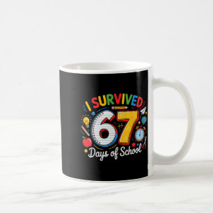 Mug J'ai survécu 67 jours d'école drôle 6 7 mème ensei