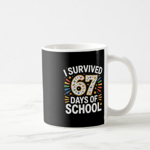 Mug J'ai survécu 67 jours d'école Humour enseignant él