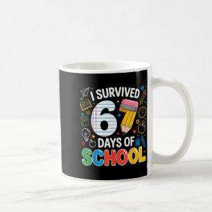 Mug J'ai survécu 67 jours d'école Mème drôle Professeu