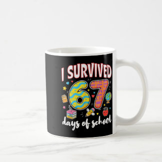 Mug J'ai survécu 67 jours d'école Mème drôle Professeu