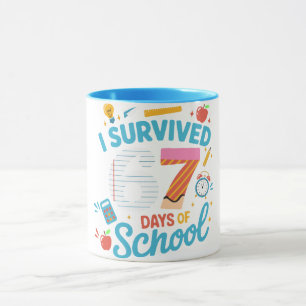 Mug J'ai survécu 67 jours d'école Mème Professeur Élèv