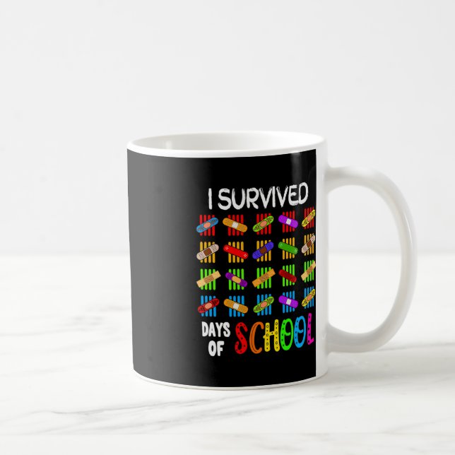 Mug J'Ai Survécu À 100 Jours D'Enseignant Scolaire Et  (Droite)