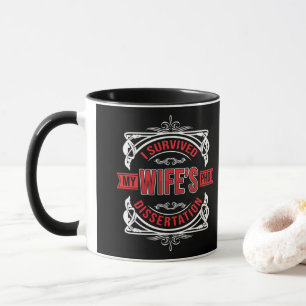 Mug J'ai survécu à la thèse de ma Femme
