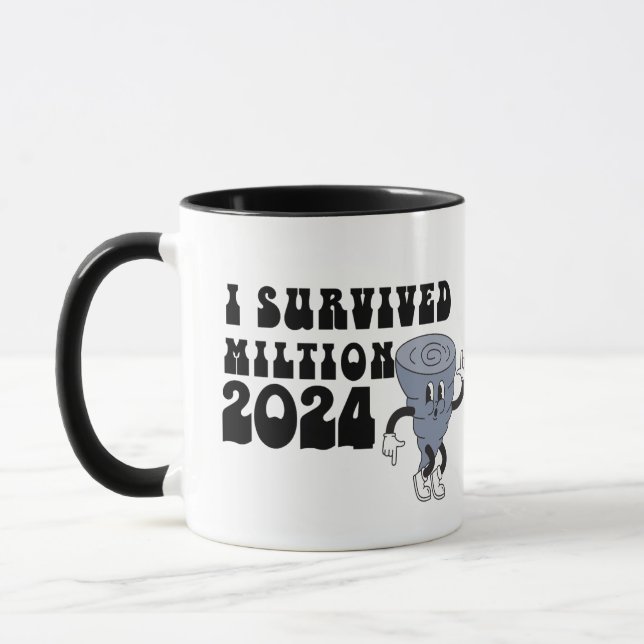 Mug J'ai survécu à l'ouragan Milton Style Rétro 2024 (Gauche)