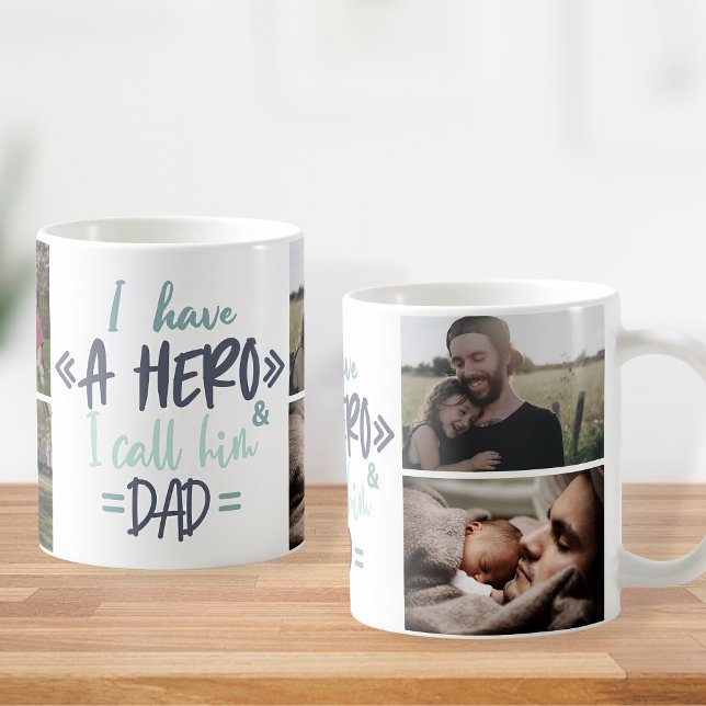 Mug J'Ai Un Héros Que Je L'Appelle Papa Photo Personna (Personalize Your Own Father's Photo Mug: A Thoughtful and Touching Gift for Your Dad)
