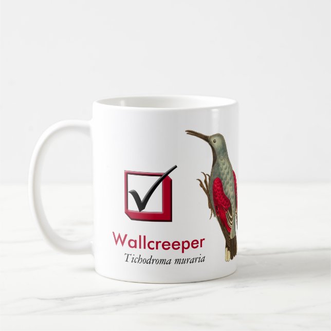 Mug J'ai vu la case à cocher du Birder de Wallcreeper (Gauche)