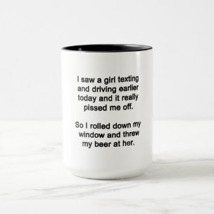 Mug J'ai vu une fille texter