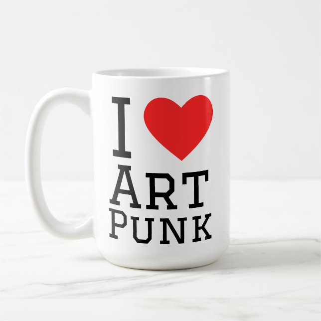 Mug J'aime art punk carré sticker (Gauche)