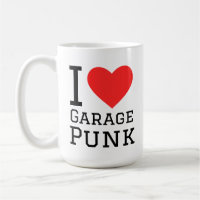 J'aime autocollant carré punk garage
