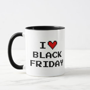 Mug J'aime Black Vendredi Noël cadeau shopping café