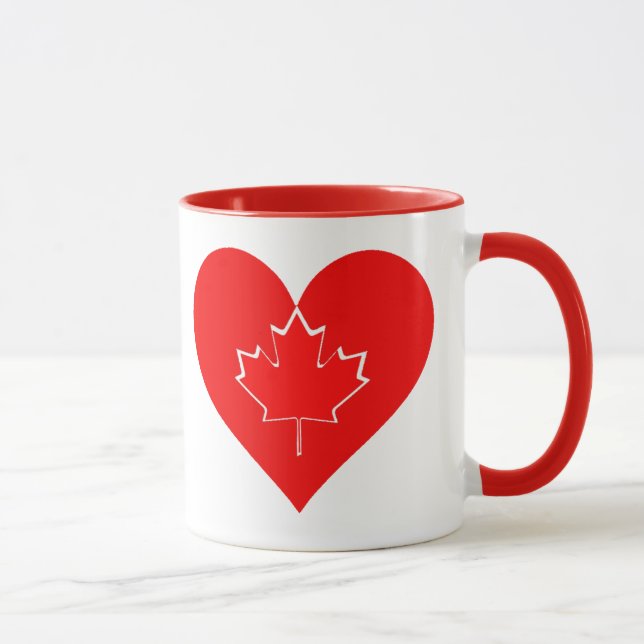Mug J'aime Canada Patriotic Heart Maple leaf (Droite)