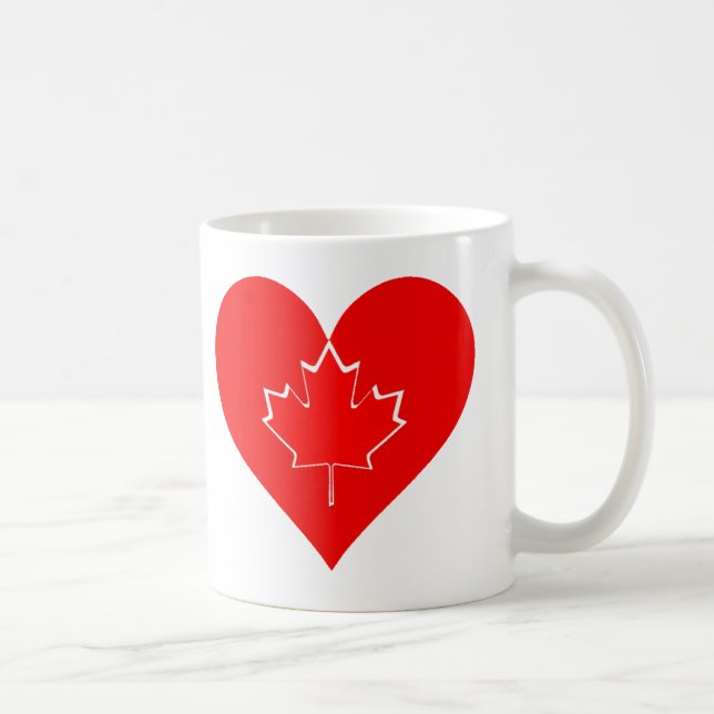 Mug J'aime Canada Patriotic Heart Maple leaf (Droite)