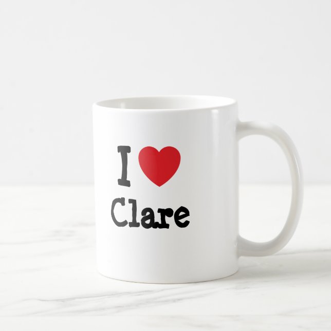 Mug J'aime Clare coeur T-shirt (Droite)
