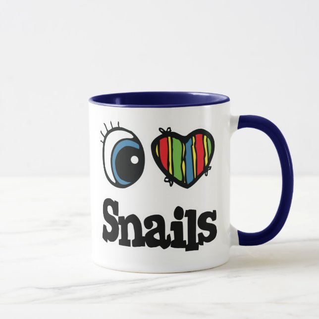Mug J'aime (coeur) les escargots (Droite)