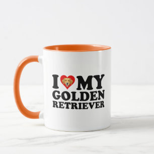 Mug J'aime (Cœur) Mon Golden Retriever
