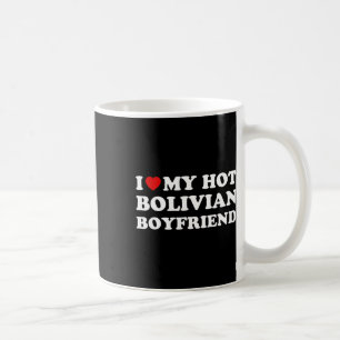 Mug J'aime (cœur) Mon Petit Ami Bolivien Chaud pour la